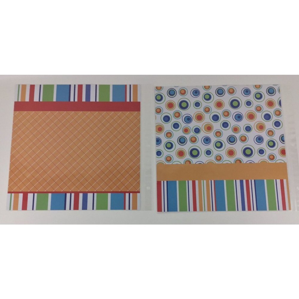 Scrapbook Lot Pages Bright Colors Family Kids Cut Outs 12x12 Paper Makes 16 Page - Picture 13 of 13